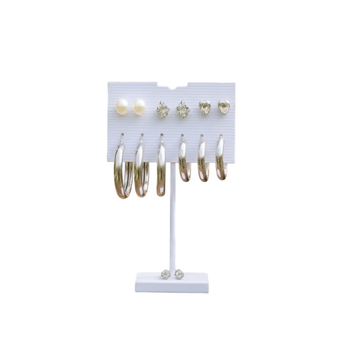 Load image 1 in gallery view. Vintage Gold Hoop Pearl Dangle Earrings Set for Women