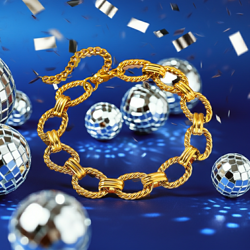 Load image 1 in gallery view. 18K Gold Plated Luxury Fashion Charm Chain Bracelet
