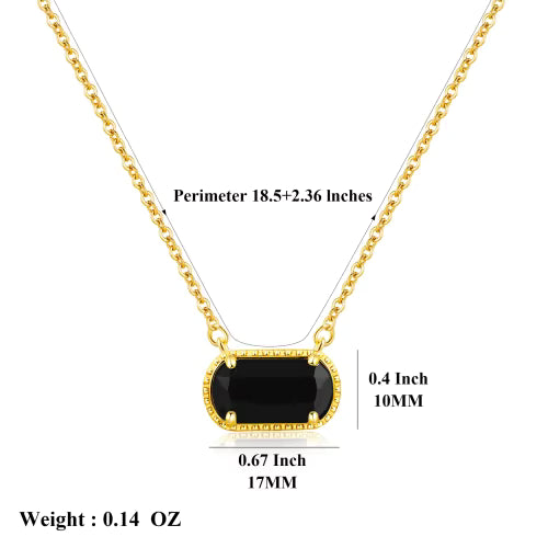 18k Gold Plated Pendant for Women Girls Ladies Trendy Cute Birth Stone Gemstone Necklace