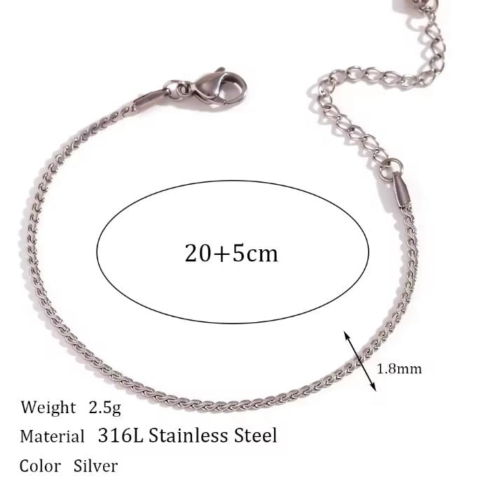 Silver Plated  Waterproof  Chain  Necklace Fashion Jewelry