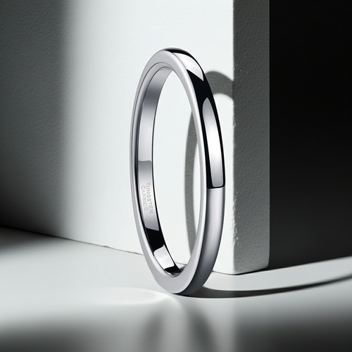 Load image 1 in gallery view. Silver Tungsten Custom Women Engagement Bands