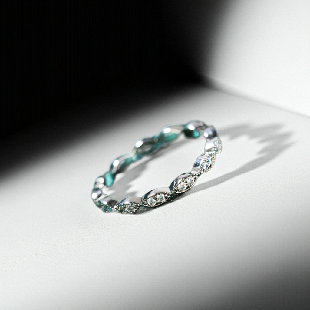 Oval women Cubic Zirconia Engagement Wedding Band