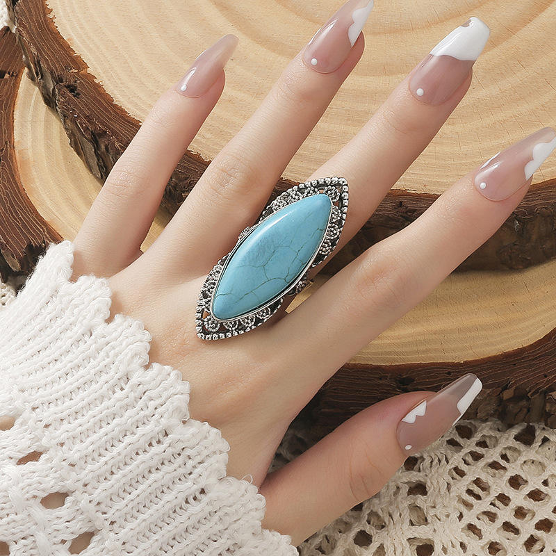 Turquoise Bead Necklace & Earrings Set - Handmade Boho Jewelry