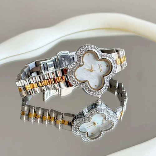 Load image 1 in gallery view. Scottie 9758 Luxury Flower Dial Quartz Watch Stainless Steel Band 20BAR Waterproof