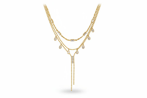 Load image 1 in gallery view. 18k Gold Plated Necklace White Zircon Waterproof Necklace