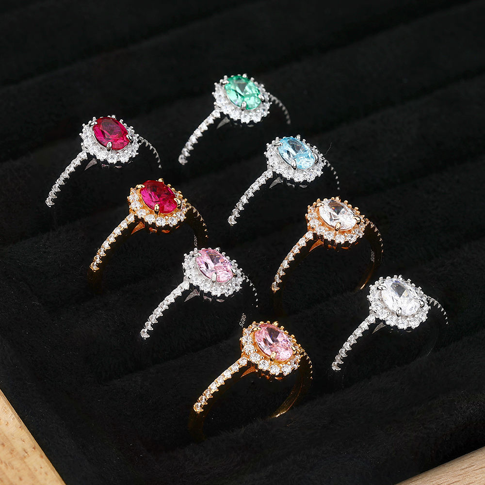 925 Sterling Silver Ruby Sapphire Ring – Simulated Gemstone Promise Wedding Anniversary Ring for Women