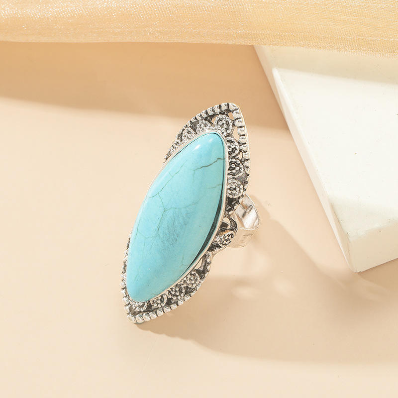 Turquoise Bead Necklace & Earrings Set - Handmade Boho Jewelry