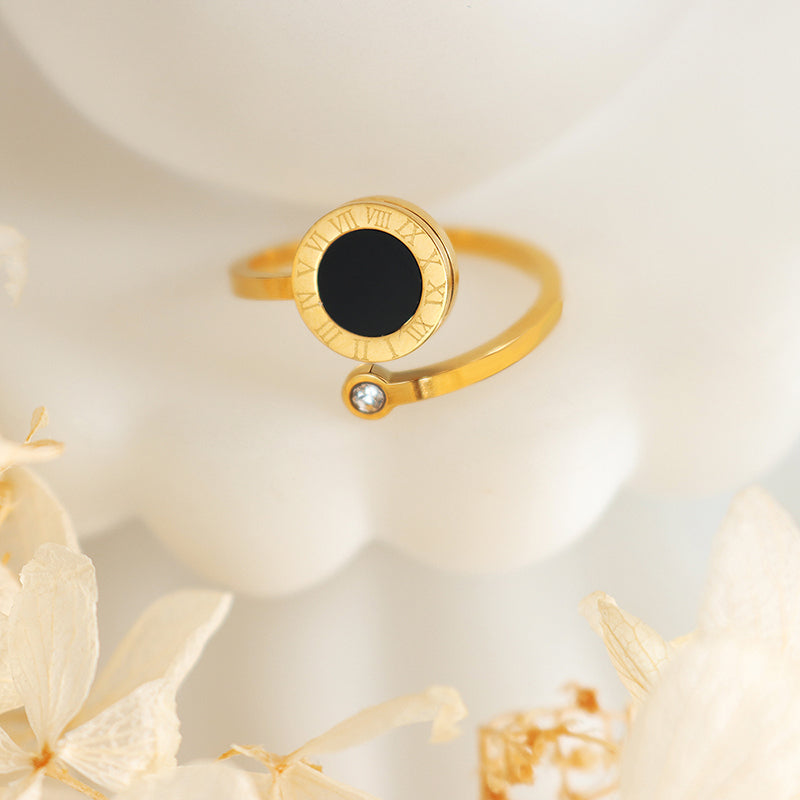 18K Gold Plated Rose Gold Plated  Stainless Steel Free Size Ring for women