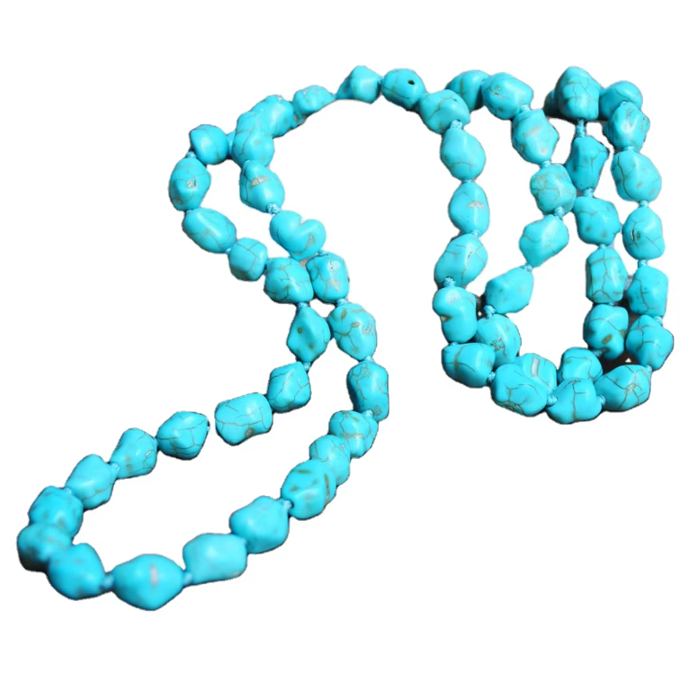 Natural Turquoise Tumble Gemstone Beads , Genuine Turquoise Smooth Nugget Beads , Handmade Tumble Beads For Women Party Jewelry