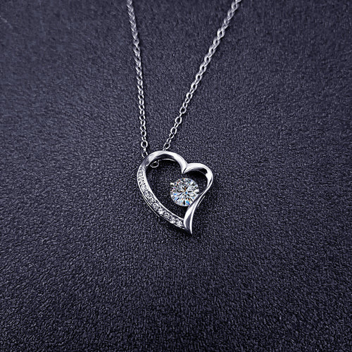 Load image 1 in gallery view. Minimalist 14K Gold Plated Diamond Necklace Love Heart Pendant