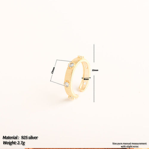 Load image 1 in gallery view. 18K Gold Brushed Snowflake Zircon Ring | Elegant Women’s Jewelry