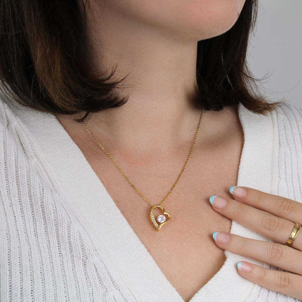 Minimalist 14K Gold Plated Diamond Necklace Love Heart Pendant