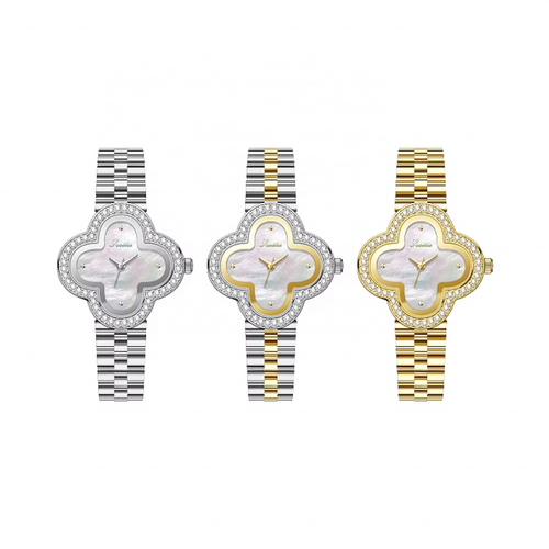 Load image 1 in gallery view. Scottie 9758 Luxury Flower Dial Quartz Watch Stainless Steel Band 20BAR Waterproof