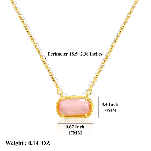 Load image 1 in gallery view. 18k Gold Plated Pendant for Women Girls Ladies Trendy Cute Birth Stone Gemstone Necklace