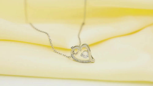 Load image 1 in gallery view. Minimalist 14K Gold Plated Diamond Necklace Love Heart Pendant