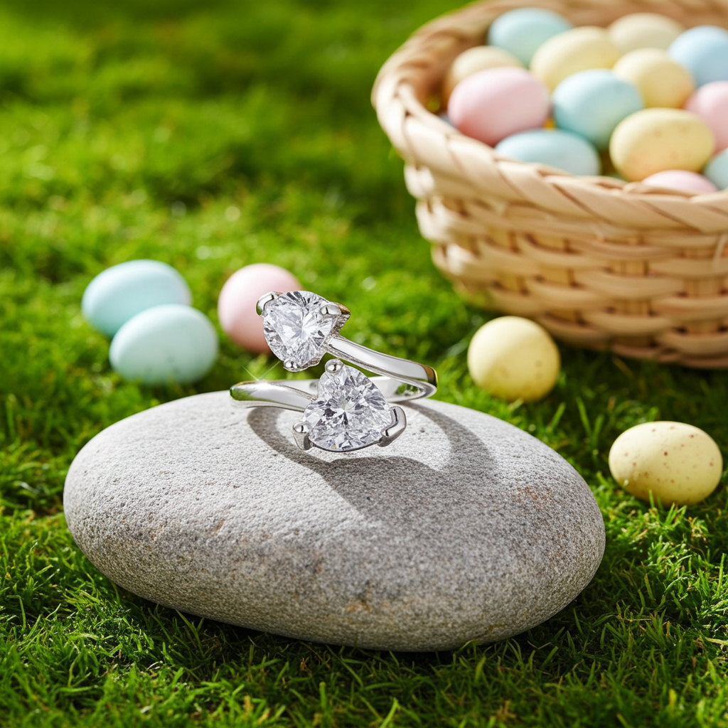 Heart Shape 3A Zircon Platinum Plated set Necklace, Earrings and Ring