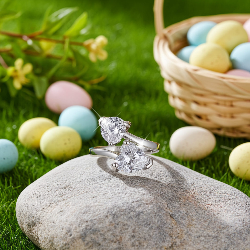 Heart Shape 3A Zircon Platinum Plated set Necklace, Earrings and Ring