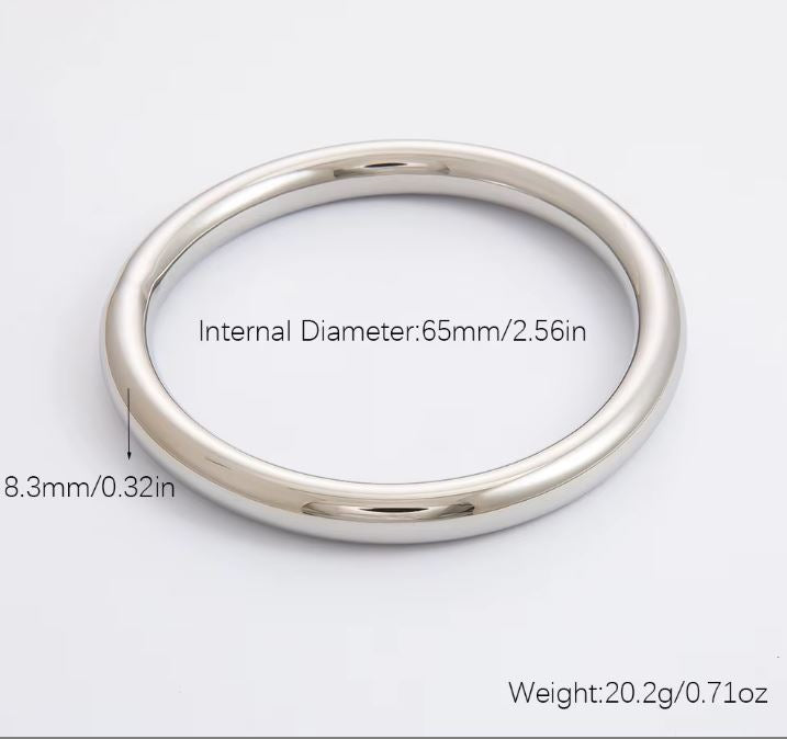 Silver Plated Waterproof  Bangle Bracelets Minimalist Band Fashion Jewelry