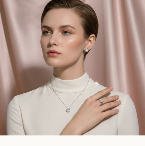 Load image 1 in gallery view. Classic Geometric Shine Square CZ Jewelry Set for Women